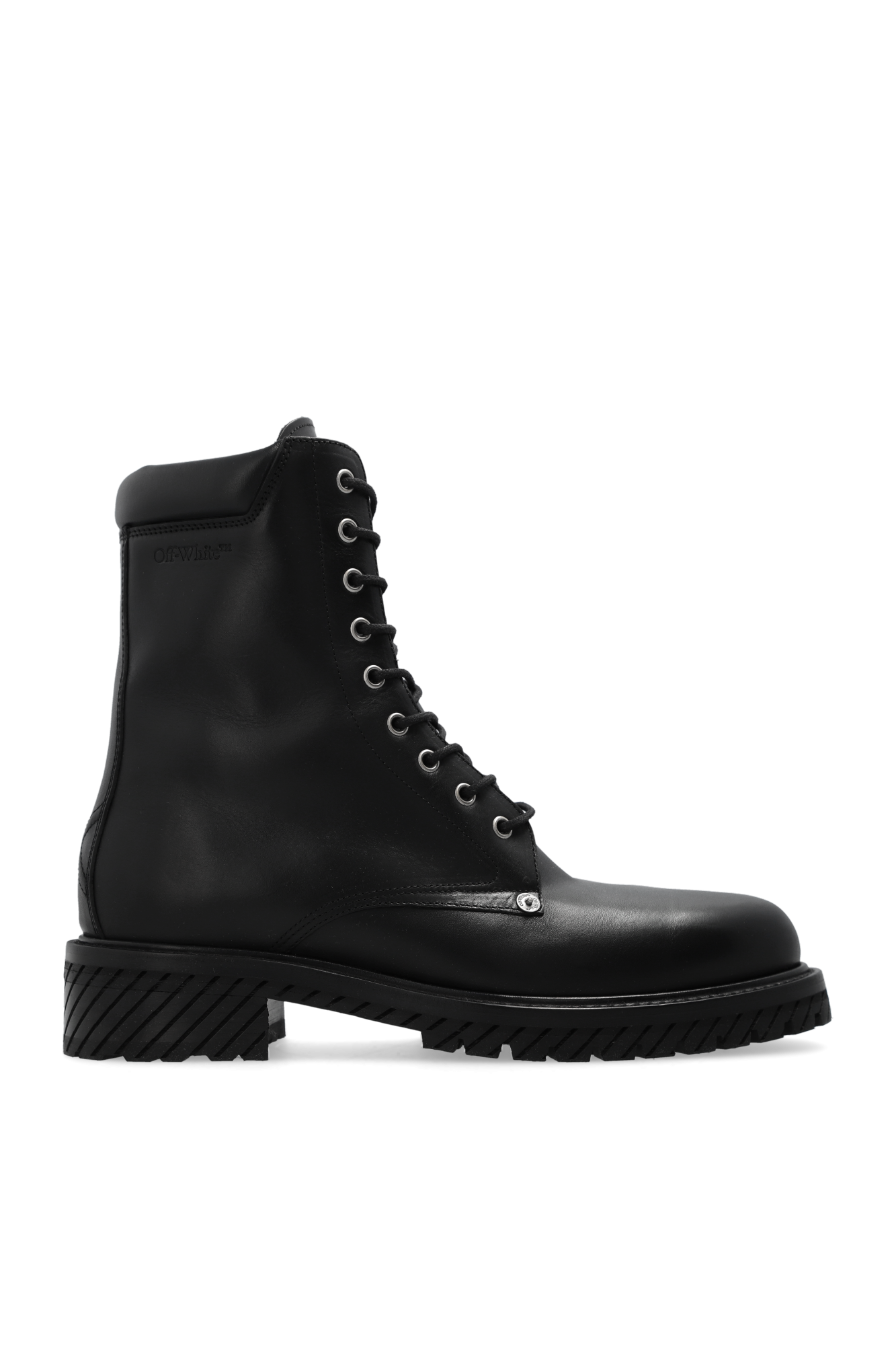 Schwarz Leather combat boots Off White Vitkac Germany